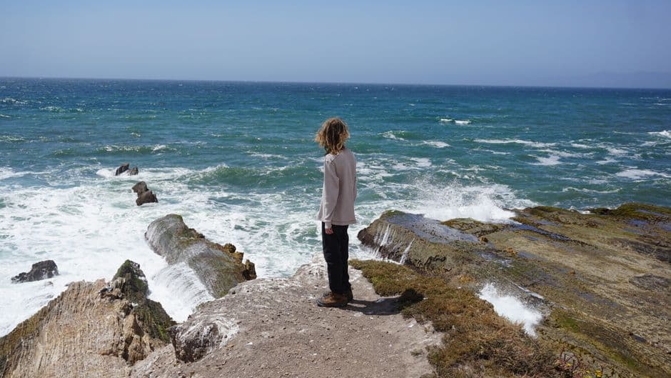 Pacific Ocean waves crashing on Central Coast shoreline