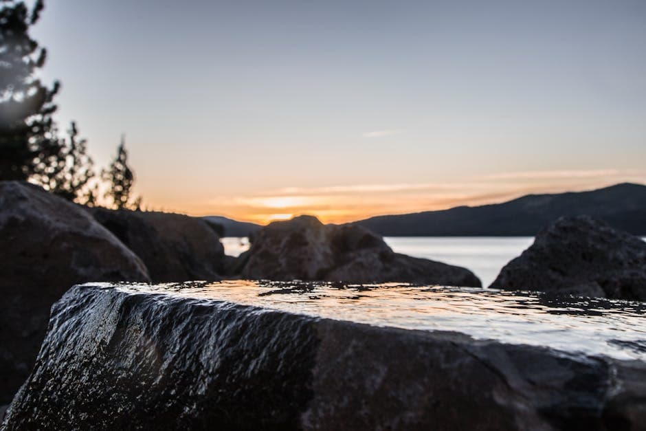 Lake Nacimiento calm waters at sunrise
