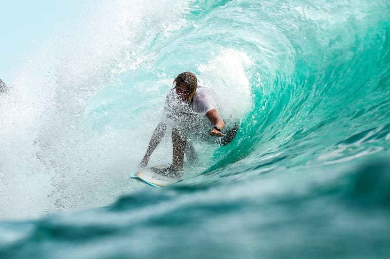 Surfer riding a wave at a Central Coast beach break